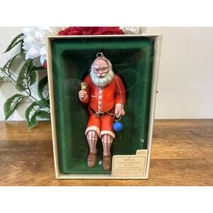 Vintage Hallmark Old-Fashioned Santa Ornament Jointed Collectible‎ Original Box